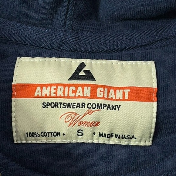 American Giant Hoodie Women Small Blue Full Zip Heavyweight Classic USA - Picture 2 of 13
